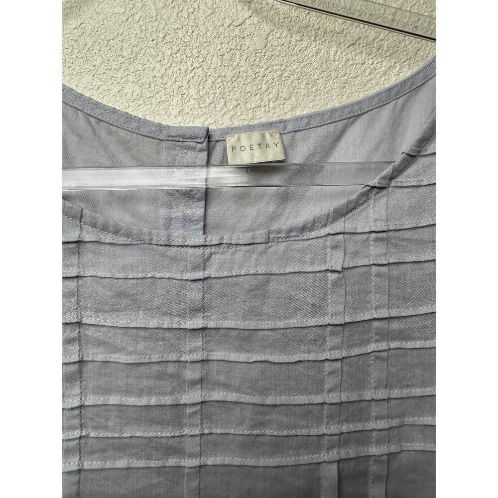 NWT Poetry Blouse Light Blue Womens US 12 Pintuck - Picture 6 of 12